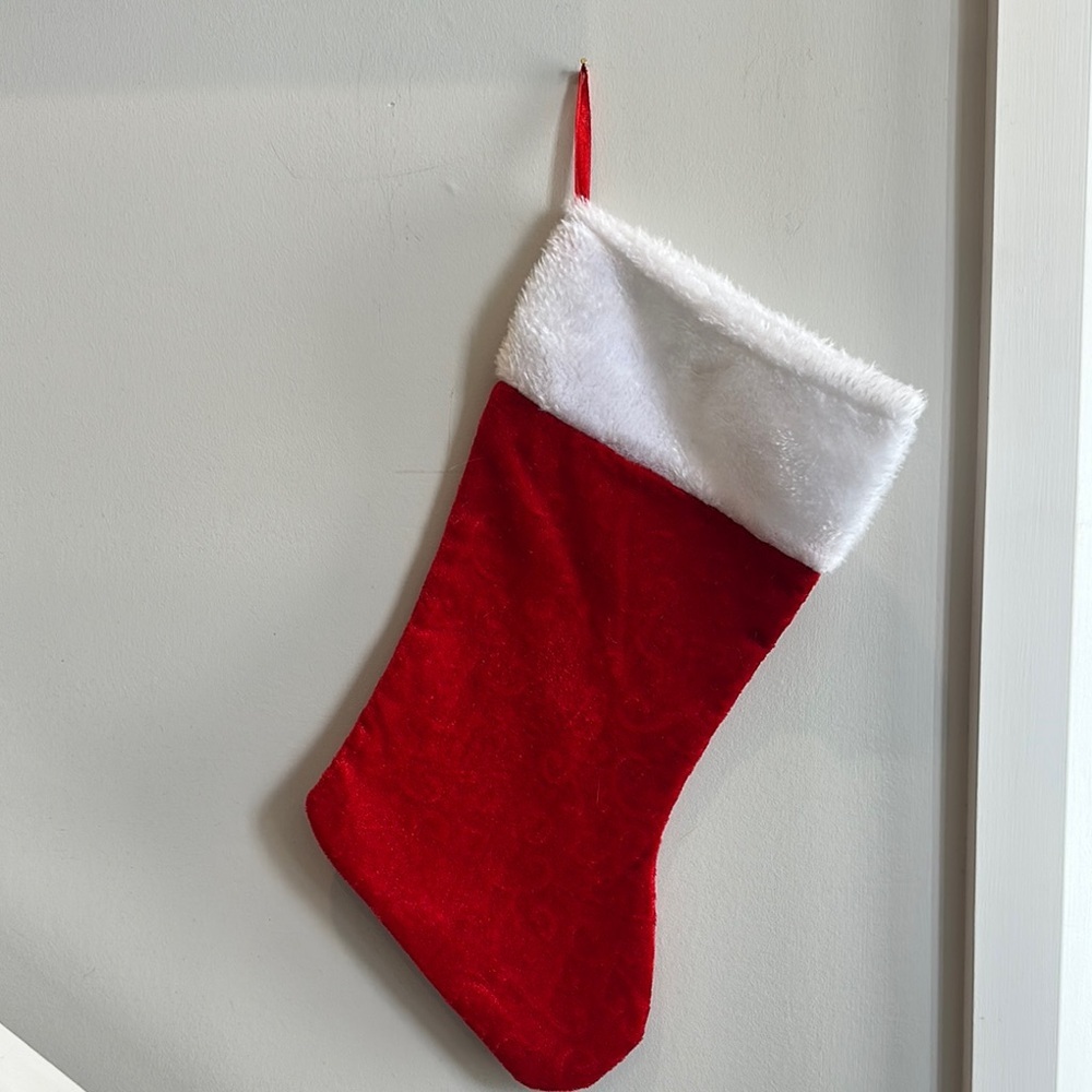 Festive Red and White Holiday Stocking